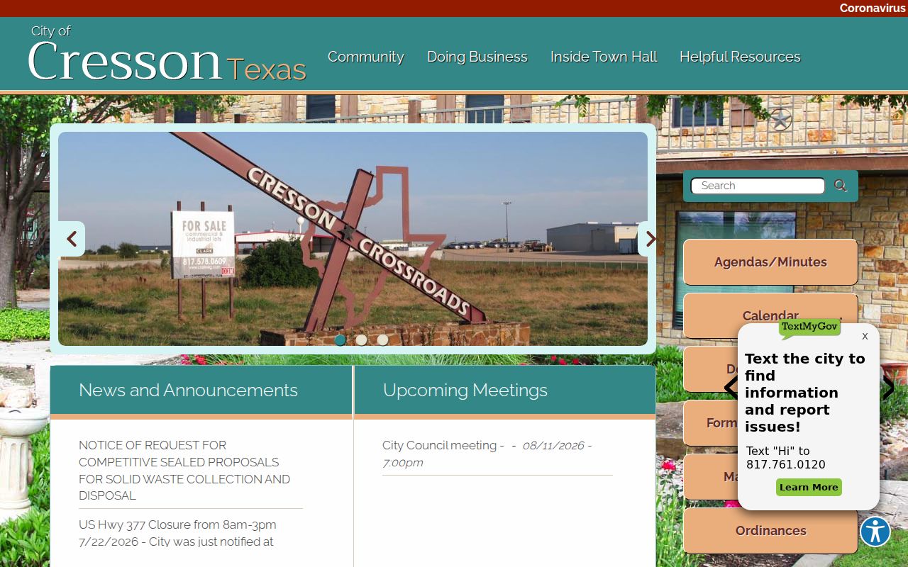 Cresson criminal records official city government page