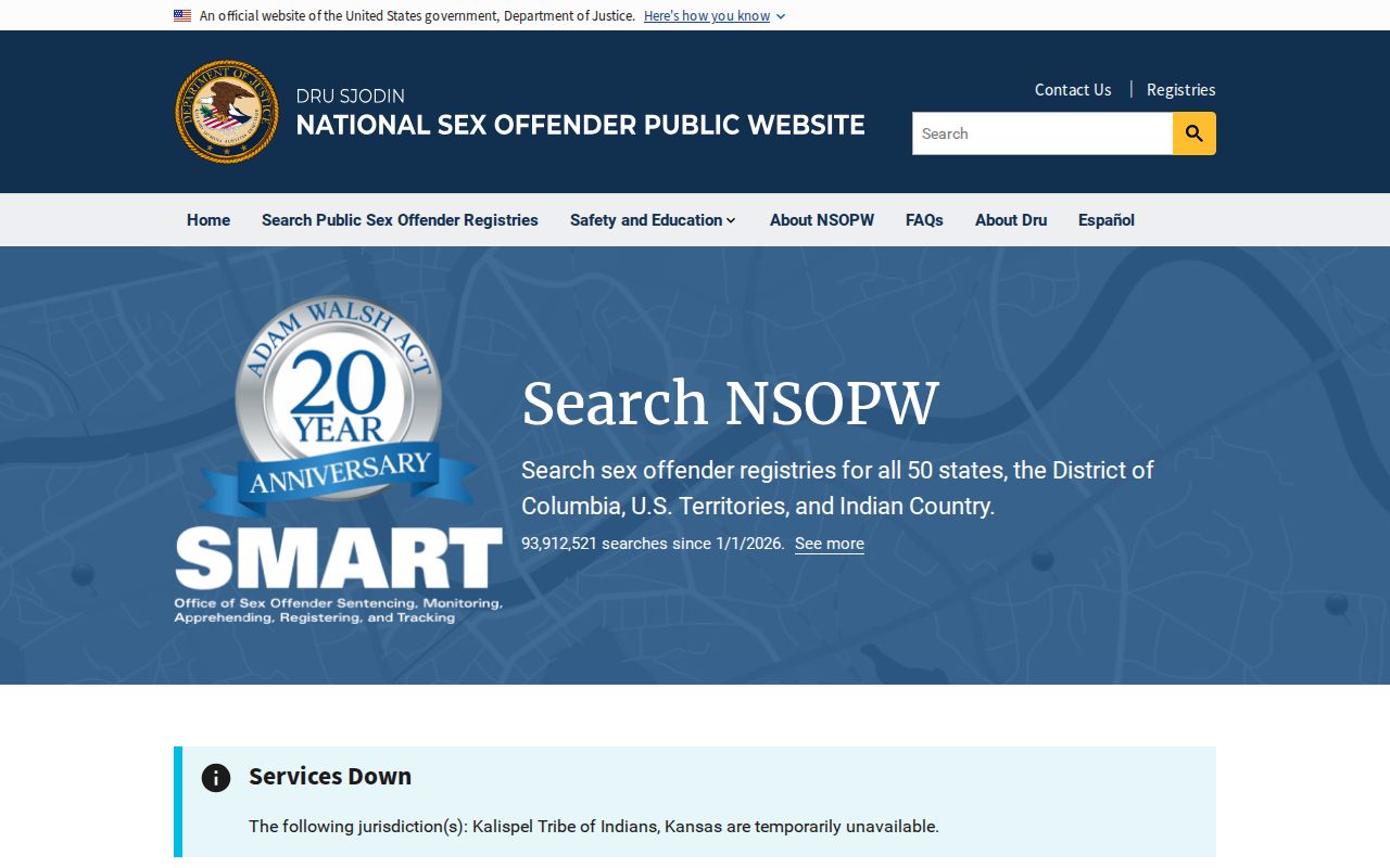 NSOPW national layer for a Hood County sex offender search
