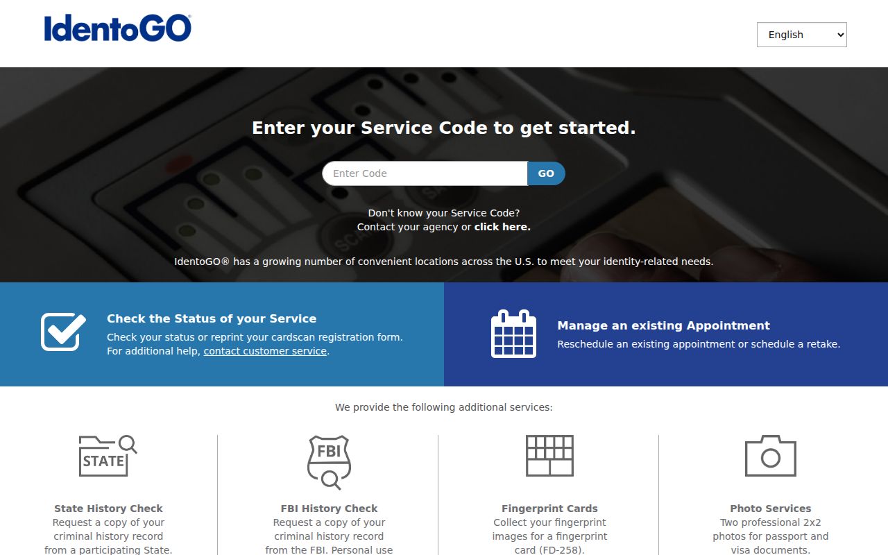 Hood County criminal history fingerprint appointment through FAST IdentoGO