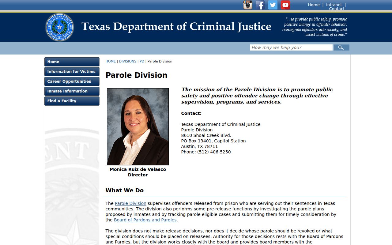 Hood County criminal history and Texas parole supervision information